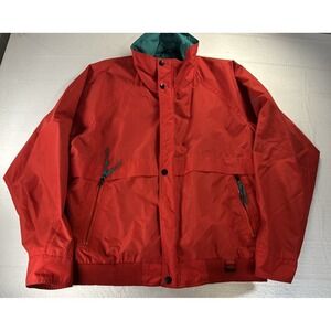 VTG Adventure Gear Jacket Mens Large Red Down Bomber Coat Full Zip Retro 80s